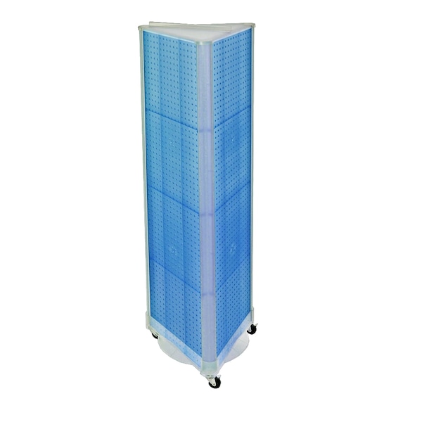 Three-Sided Pegboard Floor Wheeled Display Panel Size:16"W x 60"H